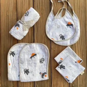 Daddy's Little Astronaut Muslin Essential Combo   Custom Bunny Bag
