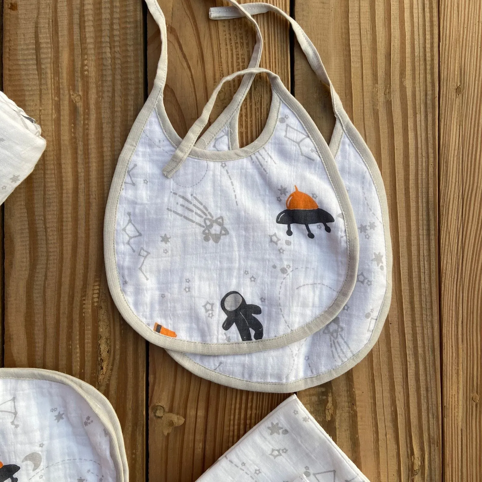 Daddy's Little Astronaut Muslin Essential Combo   Custom Bunny Bag