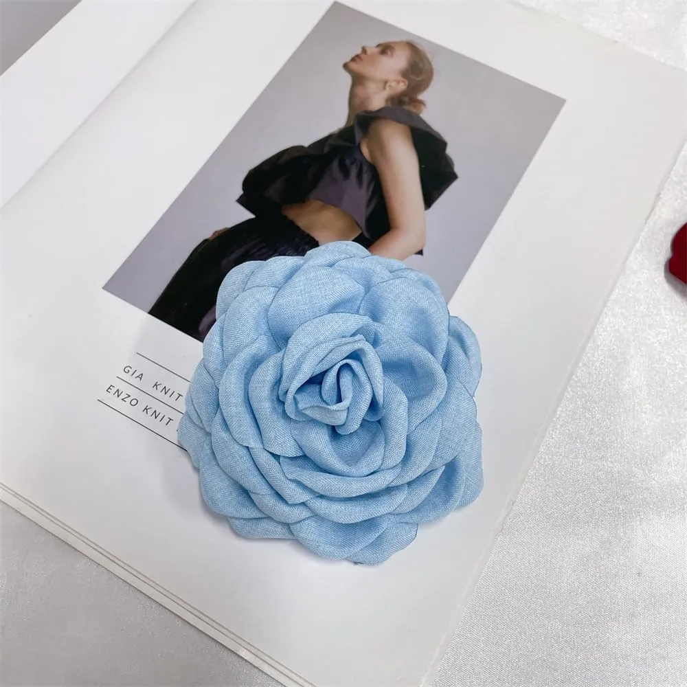 Dainty Fabric Peony Flower Brooches Pin Delicate Camellia Flower Brooch Classic for Women Wedding Party Dance Banquet Elegant Lapel Pins Dress Suit Ceremony Clothes Accessories Jewelry Gifts 100mm