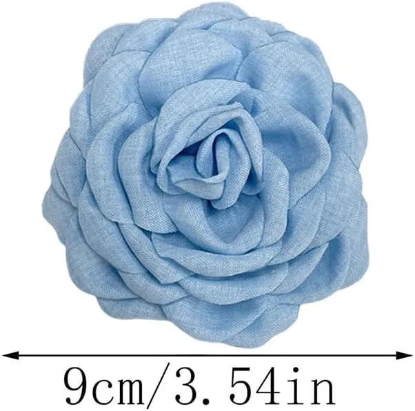 Dainty Fabric Peony Flower Brooches Pin Delicate Camellia Flower Brooch Classic for Women Wedding Party Dance Banquet Elegant Lapel Pins Dress Suit Ceremony Clothes Accessories Jewelry Gifts 100mm