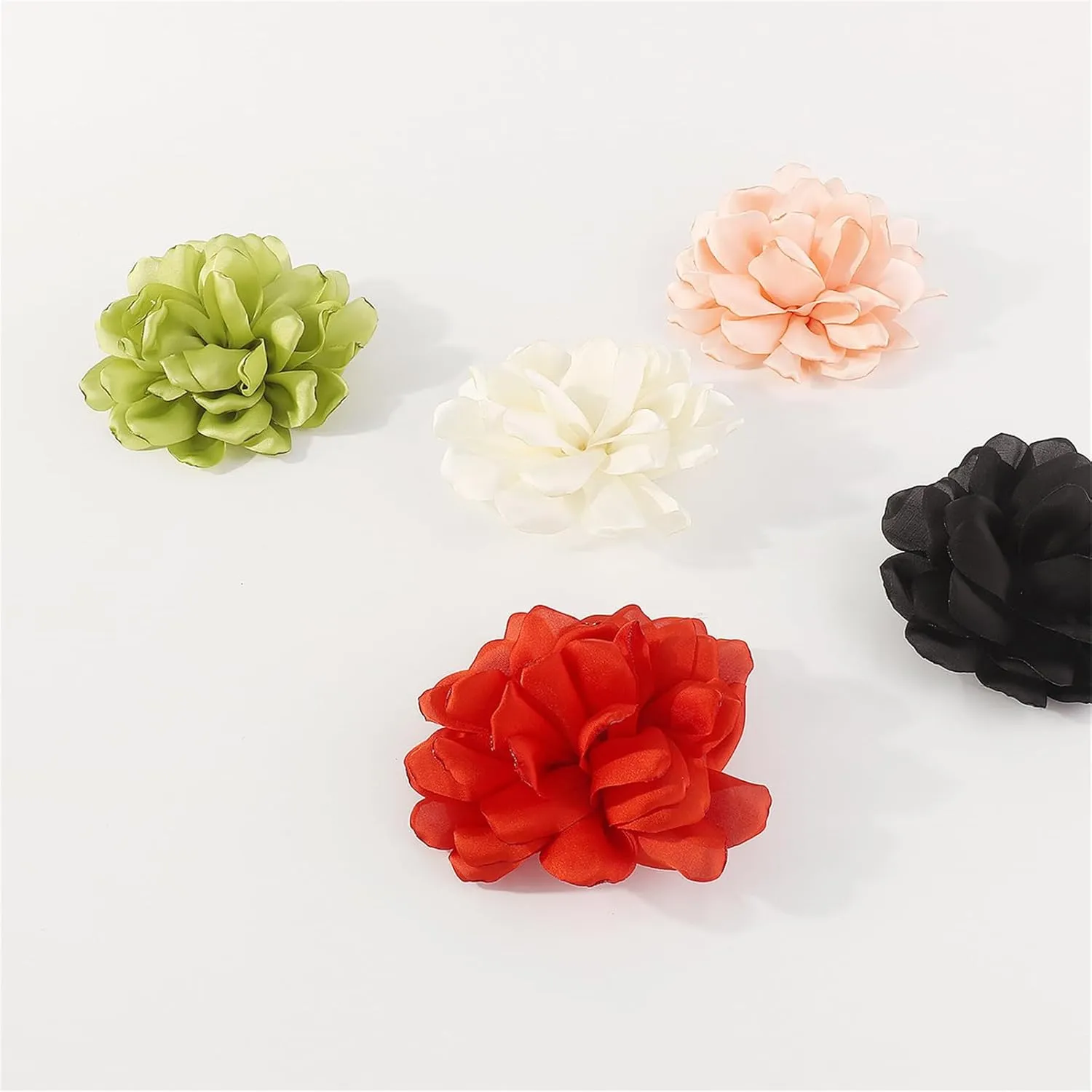 Dainty Satin Fabric Rose Flower Brooches Lapel Pins for Women,Vintage Elegant Silk Camellia Flower Safety Brooch Hair Clip Pins Shawl Clips Clothes Accessories Wedding Party
