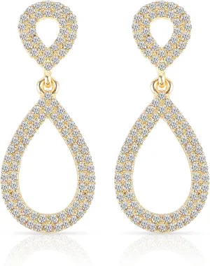 Dainty Teardrop Dangle Earrings Shiny rhinestone stud earrings Christmas Party Holiday Jewelry Gifts for Women