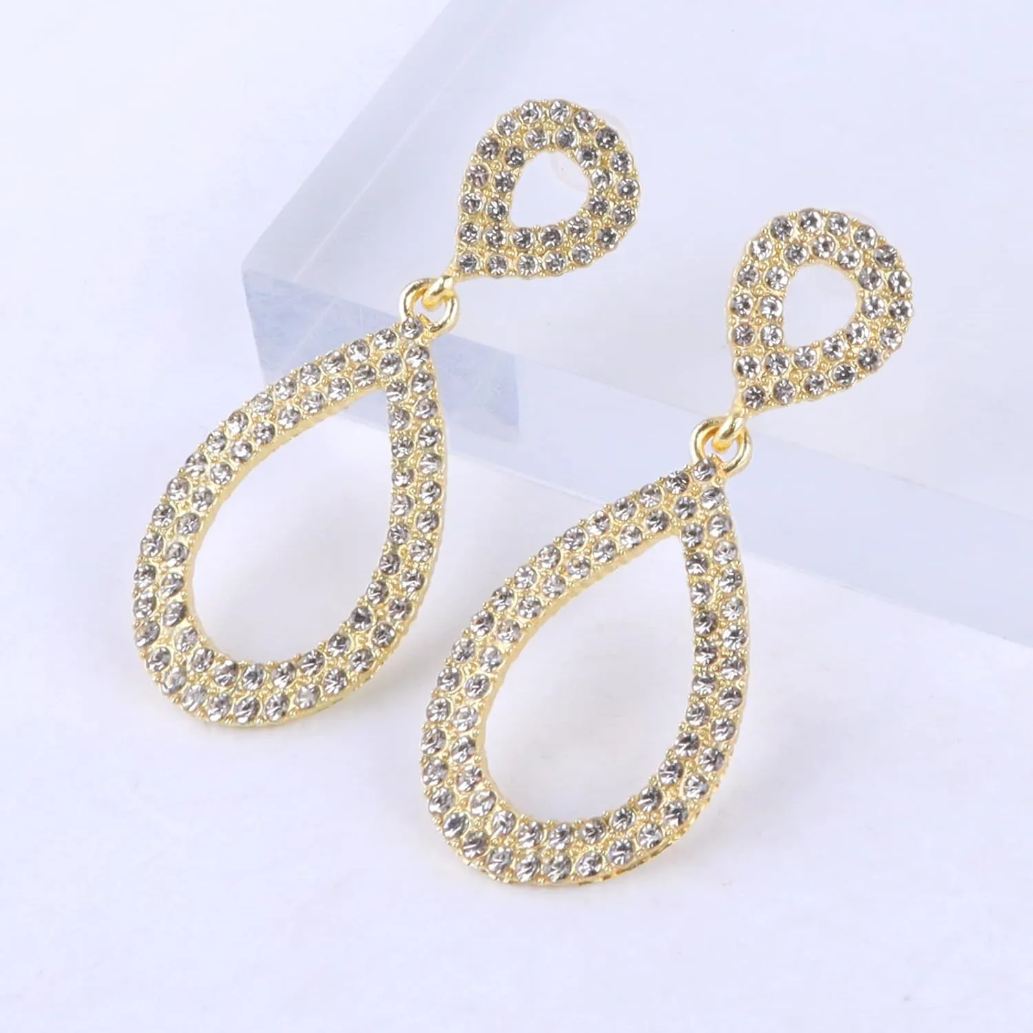 Dainty Teardrop Dangle Earrings Shiny rhinestone stud earrings Christmas Party Holiday Jewelry Gifts for Women