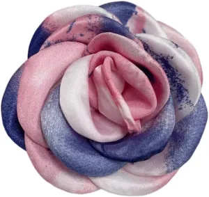 Dainty Tie-dyed Rose Flower Large Brooch Lapel Pins Handmade Fabric Flower Big Brooches Pin Classic for Women Wedding Party Banquet Dress Suit Clothes Accessories Jewelry Gifts 100mm XZ051