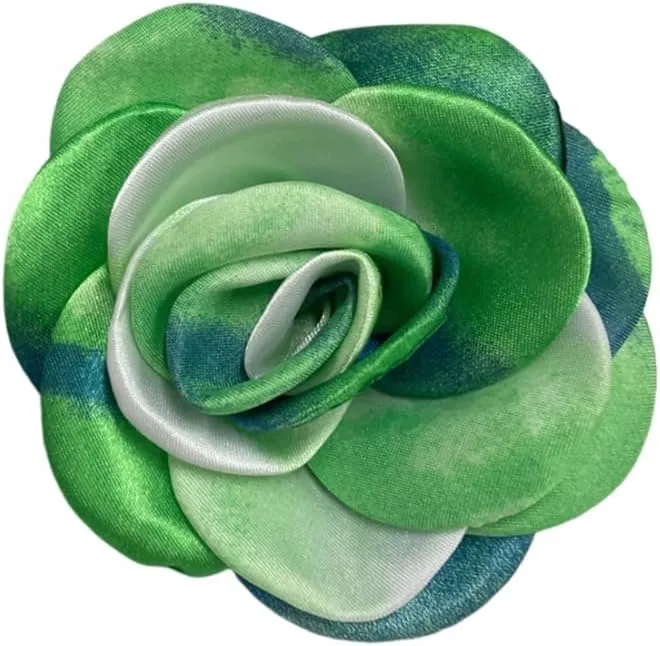 Dainty Tie-dyed Rose Flower Large Brooch Lapel Pins Handmade Fabric Flower Big Brooches Pin Classic for Women Wedding Party Banquet Dress Suit Clothes Accessories Jewelry Gifts 100mm XZ051
