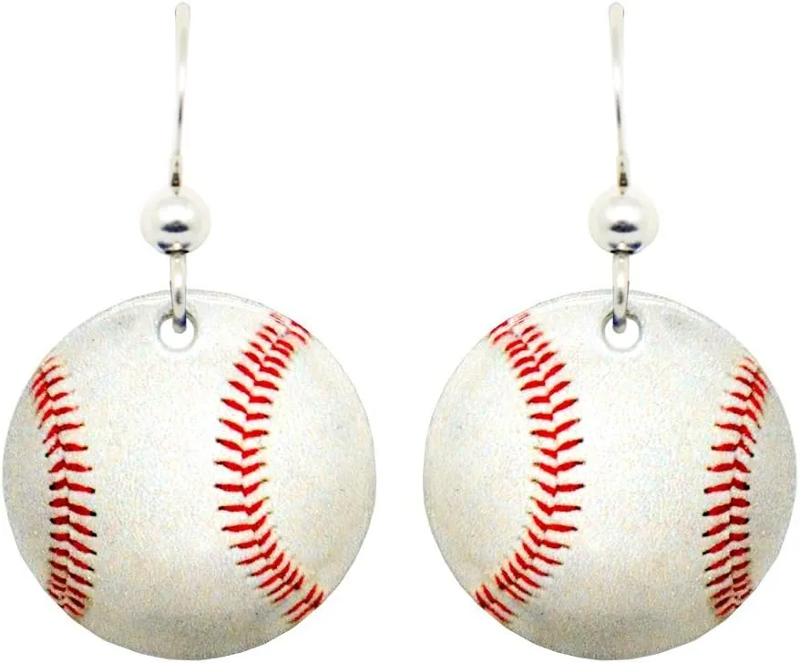 d'ears Baseball Earrings Non-Tarnish Sterling Silver French Hook Ear Wire, made in the U.S.A. by family run small business