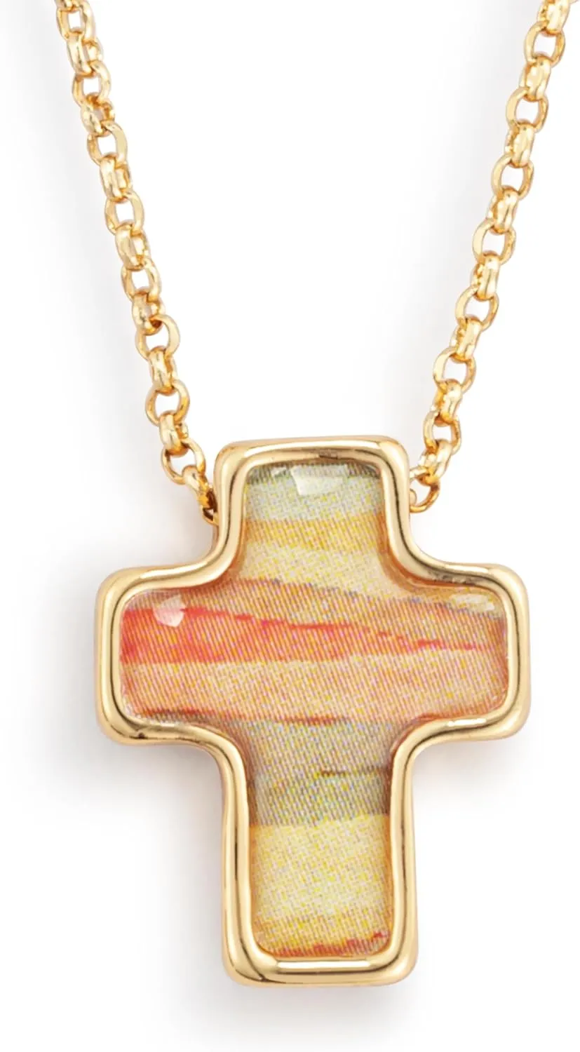 DEMDACO Artful Message Cross Women's 16 2 Inch Zinc Alloy & Brass Everyday Adjustable Necklace in Gifting Box