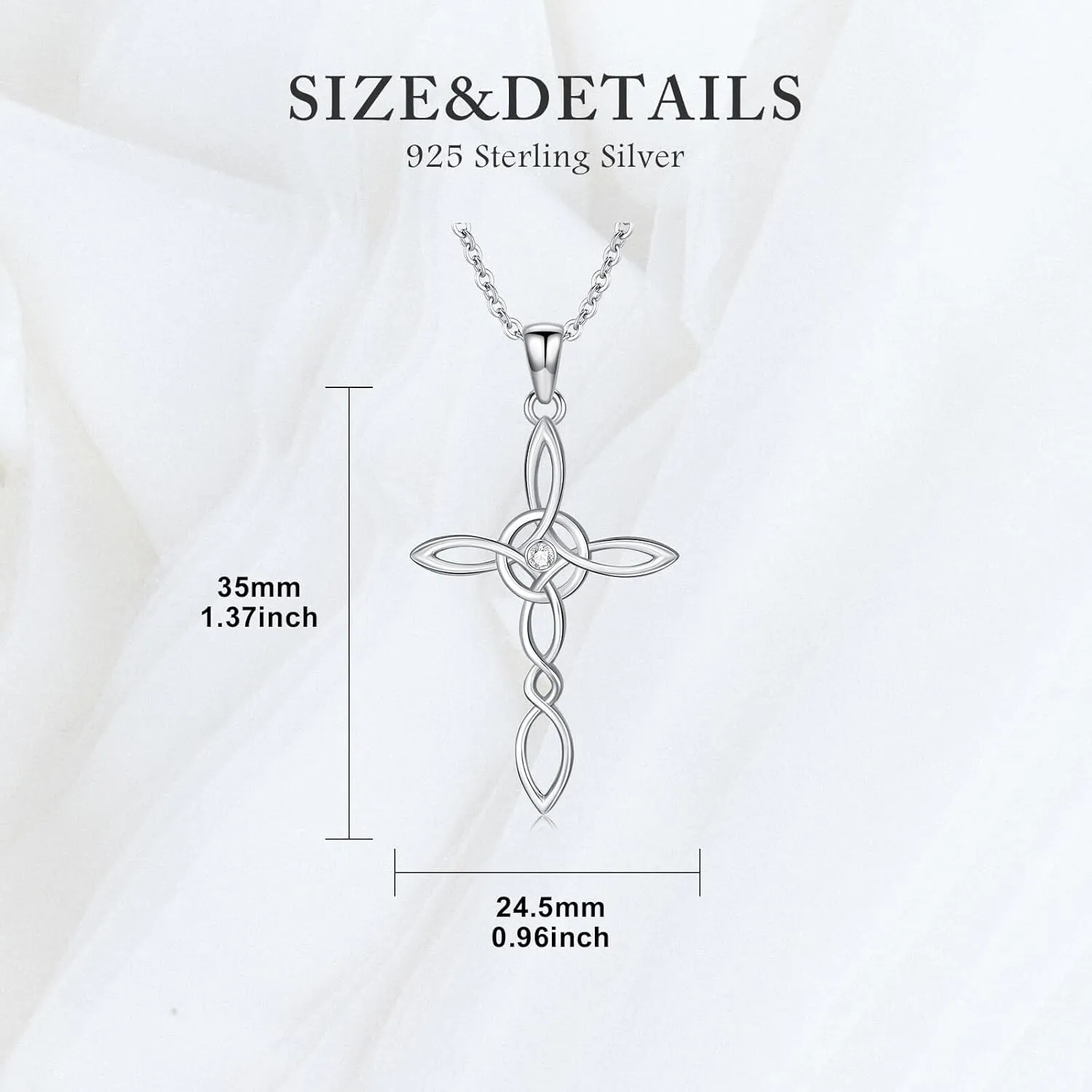Diamond Cross Necklace for Women S925 Sterling Silver Lab Grown Diamond Cross Necklace Jewelry Gift for Women