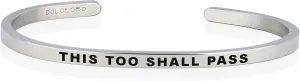 Dolceoro Personalized Inspirational Mantra Cuff Bracelet Jewelry, 3mm Wide Shiny 316L Surgical Stainless Steel