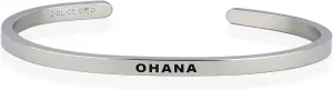 Dolceoro Personalized Inspirational Mantra Cuff Bracelet Jewelry, 3mm Wide Shiny 316L Surgical Steel