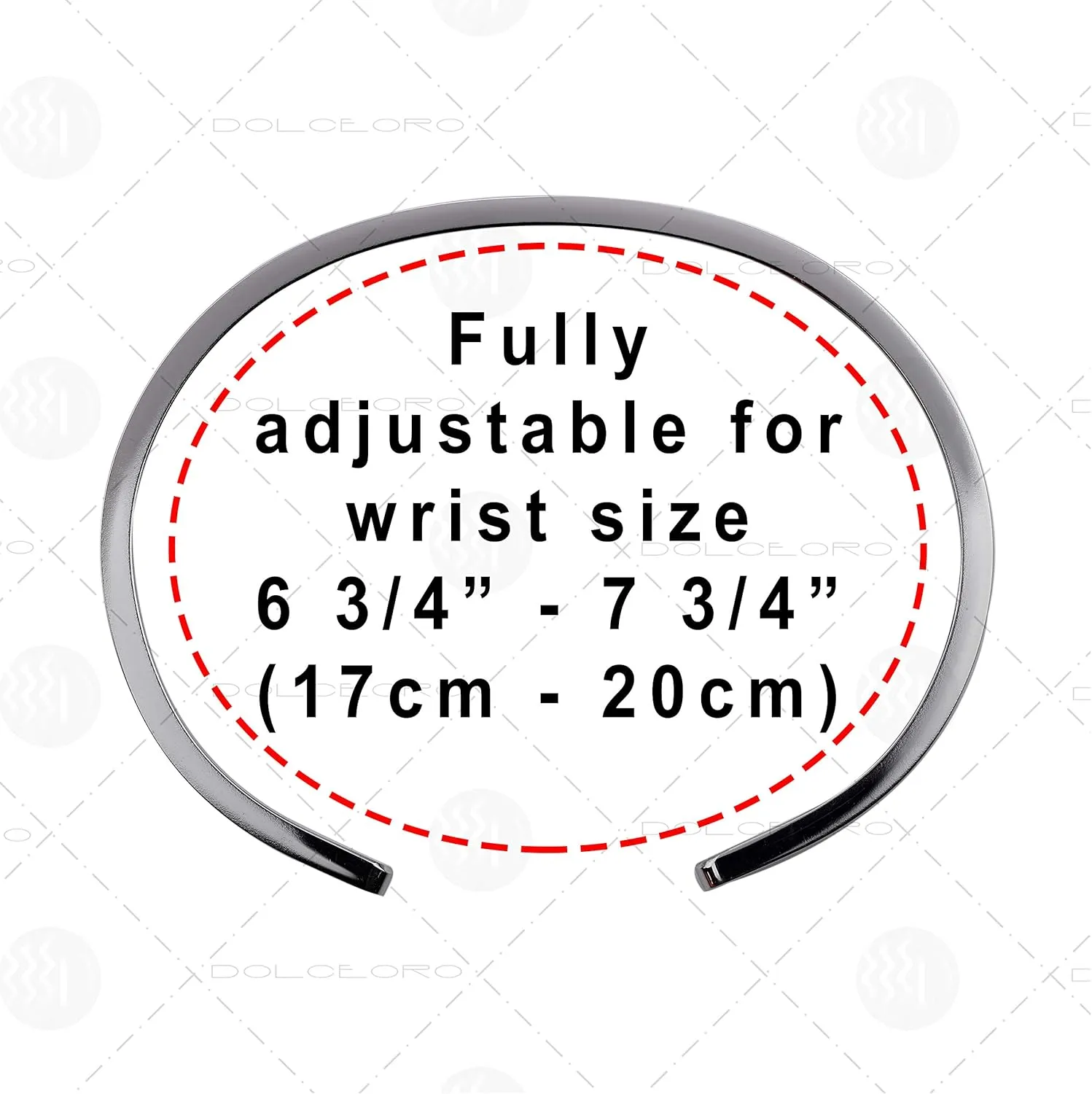 Dolceoro Personalized Inspirational Mantra Cuff Bracelet Jewelry, 3mm Wide Shiny 316L Surgical Steel