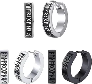 Earrings for Men Stainless Steel Small Hoop Earrings Lightweight Hypoallergenic Earrings Set for Men 2/3/8 Pairs