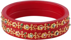 Efulgenz Indian Bangles for Women Fashion Jewelry Indian Bollywood Crystal Rhinestone Floral Acrylic Bracelet Bangle Set