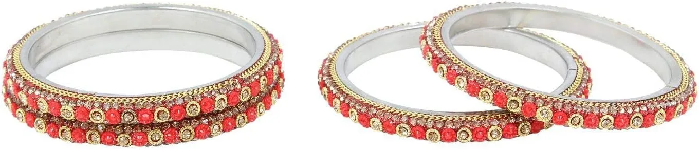 Efulgenz Indian Bangles for Women Indian Bangle Set Bollywood Style Rhinestone Crystal Bridal Bracelet Jewelry Set for Women Valentines Gift