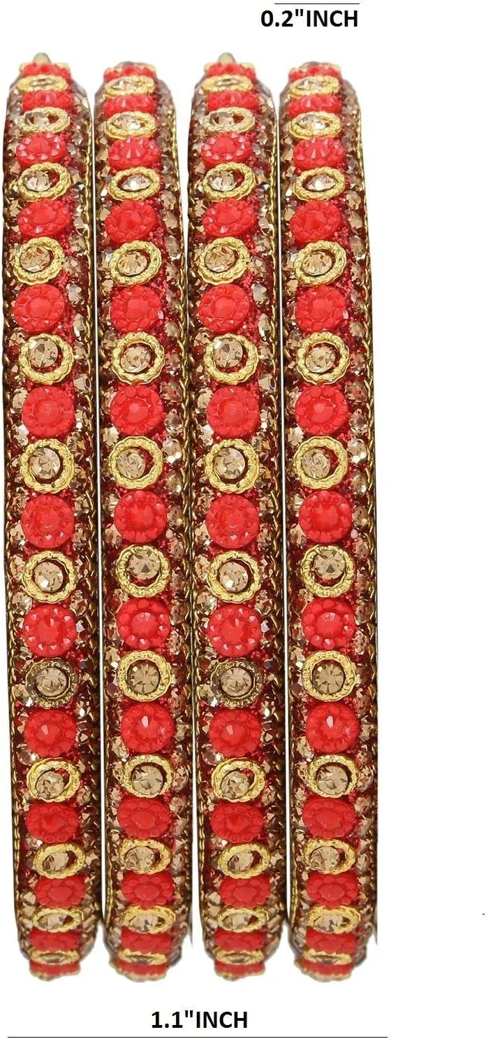 Efulgenz Indian Bangles for Women Indian Bangle Set Bollywood Style Rhinestone Crystal Bridal Bracelet Jewelry Set for Women Valentines Gift