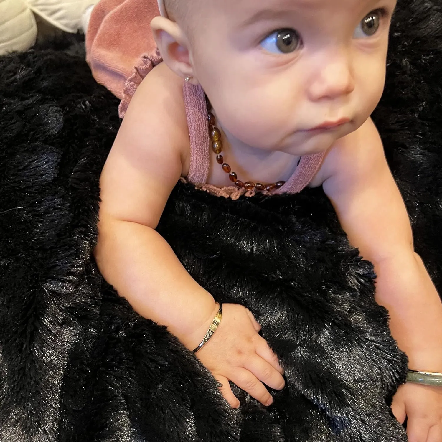 Ellie J Maui Personalized 14K Gold Filled Baby Bracelet - Adjustable Custom ID Cuff for Baby Jewelry, NOT GOLD PLATED, Elegant Gold Bracelet for Baby Boy or Baby Girl, Perfect for Infants and Toddlers (Personalized, Gold, Baby)