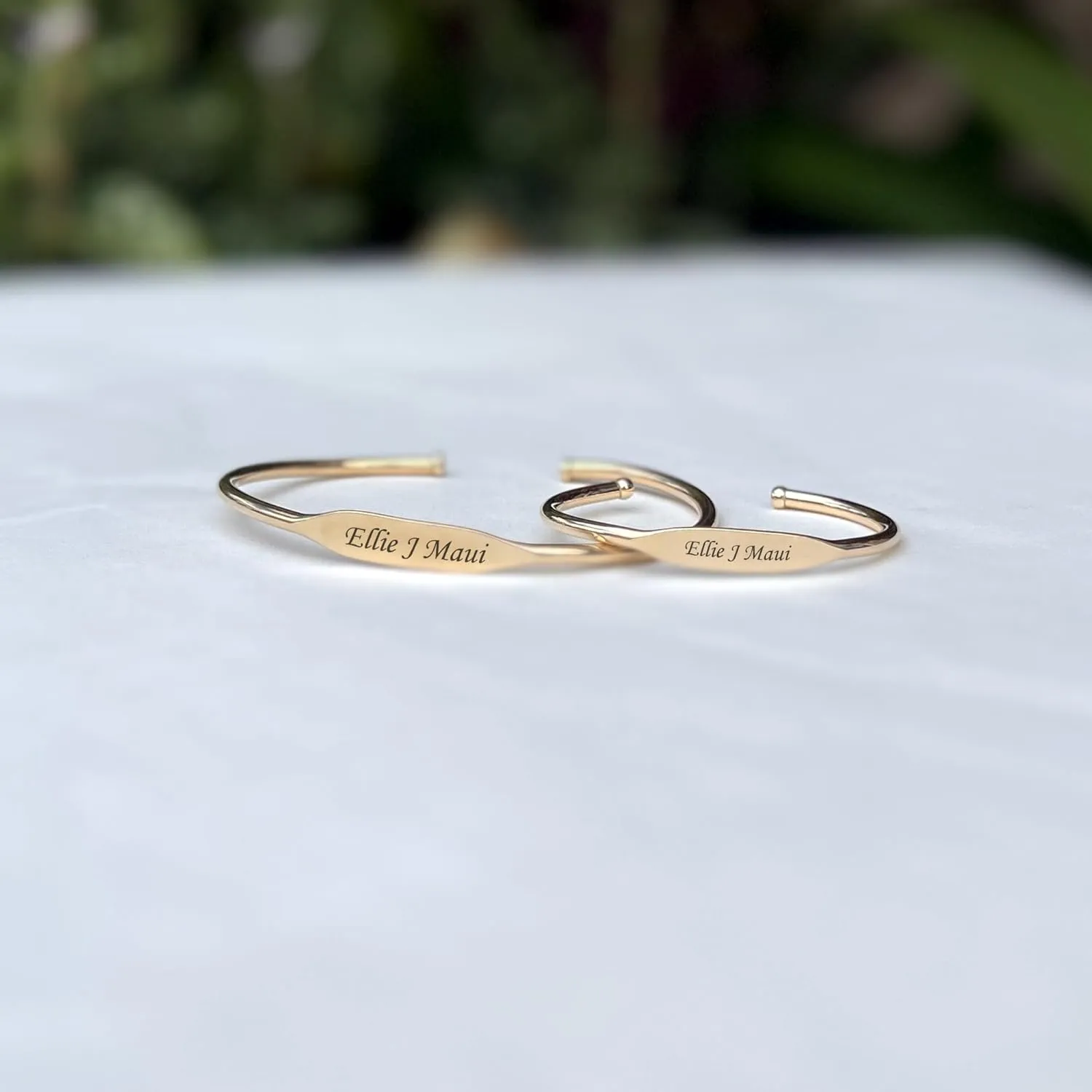 Ellie J Maui Personalized 14K Gold Filled Baby Bracelet - Adjustable Custom ID Cuff for Baby Jewelry, NOT GOLD PLATED, Elegant Gold Bracelet for Baby Boy or Baby Girl, Perfect for Infants and Toddlers (Personalized, Gold, Baby)