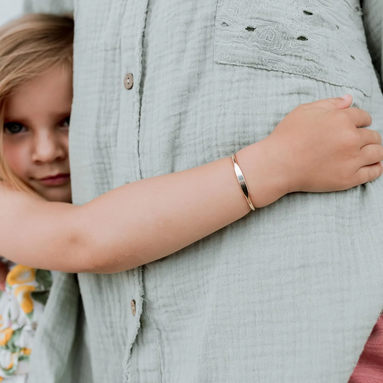 Ellie J Maui Personalized 14K Gold Filled Baby Bracelet - Adjustable Custom ID Cuff for Baby Jewelry, NOT GOLD PLATED, Elegant Gold Bracelet for Baby Boy or Baby Girl, Perfect for Infants and Toddlers (Personalized, Gold, Baby)