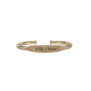 Ellie J Maui Personalized 14K Gold Filled Baby Bracelet - Adjustable Custom ID Cuff for Baby Jewelry, NOT GOLD PLATED, Elegant Gold Bracelet for Baby Boy or Baby Girl, Perfect for Infants and Toddlers (Personalized, Gold, Baby)