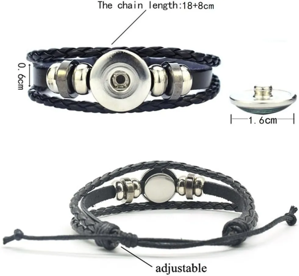 Fashion Zimbabwe Flag Braided Bracelet Adjustable Leather Woven Bangle Patriotic Jewellery Couple Wristband, U