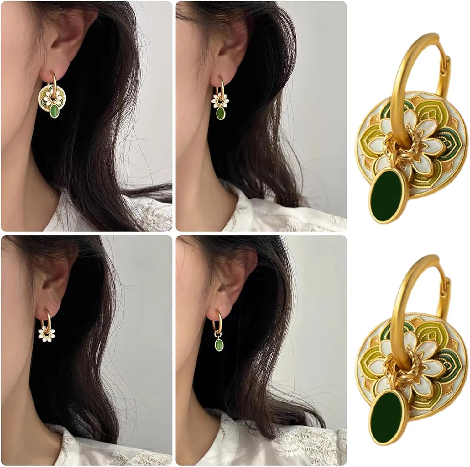 Fashionable Dripping Oil Ear Cuff New Chinese-Styles Ear Buckles Comfortable Earwear Stylish Alloy Accessories