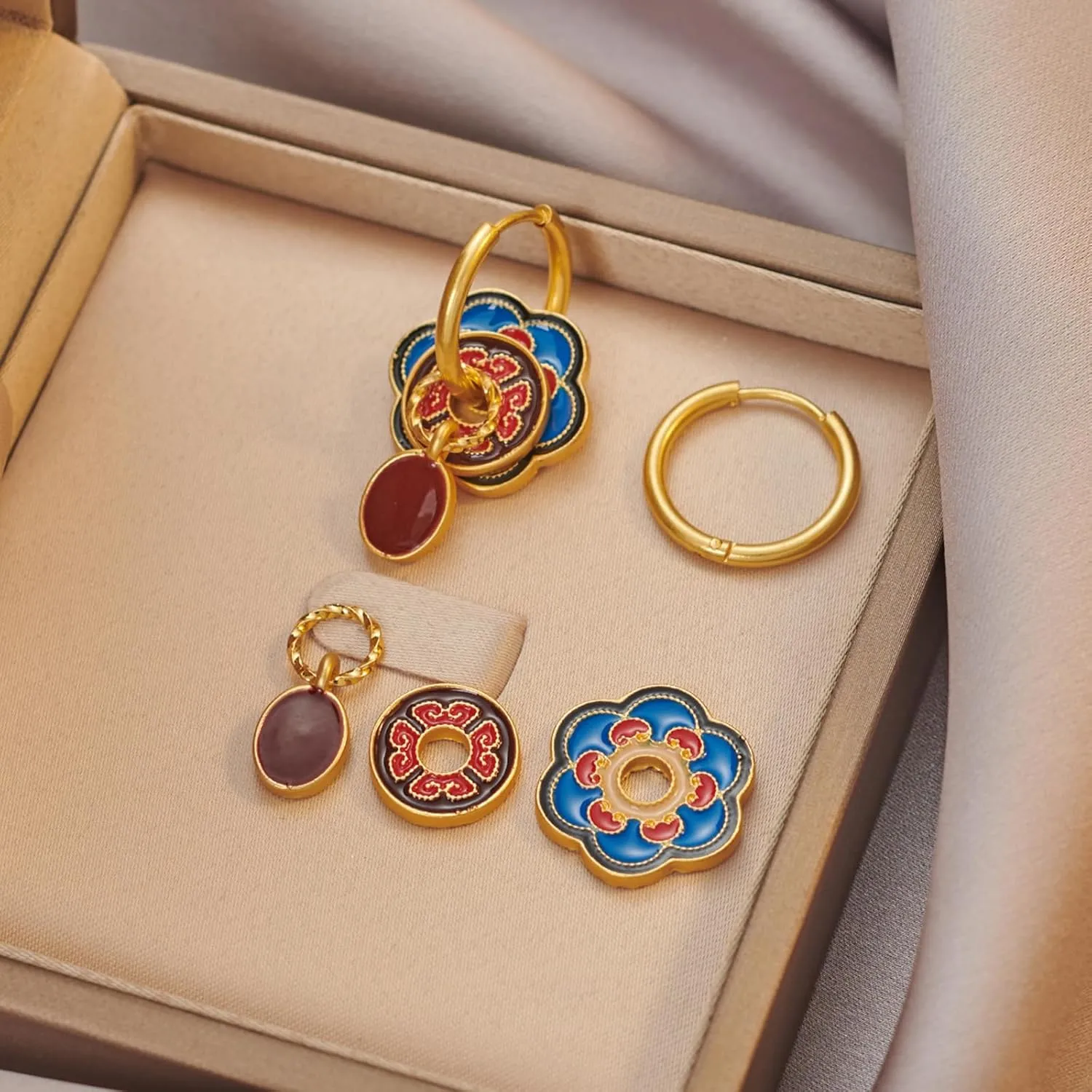 Fashionable Dripping Oil Ear Cuff New Chinese-Styles Ear Buckles Comfortable Earwear Stylish Alloy Accessories