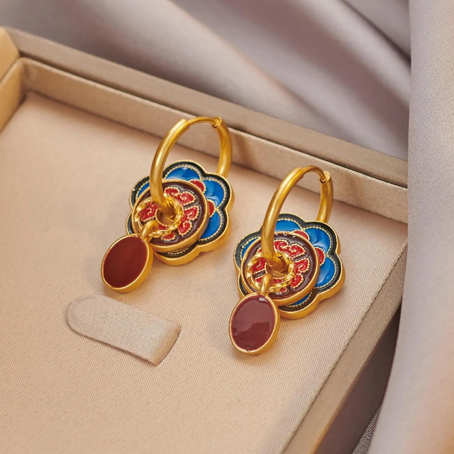 Fashionable Dripping Oil Ear Cuff New Chinese-Styles Ear Buckles Comfortable Earwear Stylish Alloy Accessories