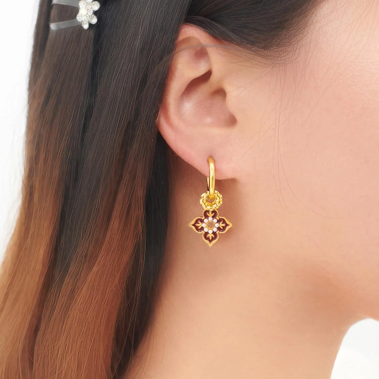 Fashionable Dripping Oil Ear Cuff New Chinese-Styles Ear Buckles Comfortable Earwear Stylish Alloy Accessories