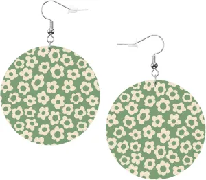 Faux Leather Earrings Idea Lightweight Teardrop Star Round Dangle Earrings Suitable for Women Accessories Jewelry
