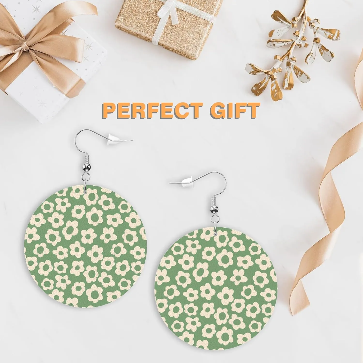 Faux Leather Earrings Idea Lightweight Teardrop Star Round Dangle Earrings Suitable for Women Accessories Jewelry