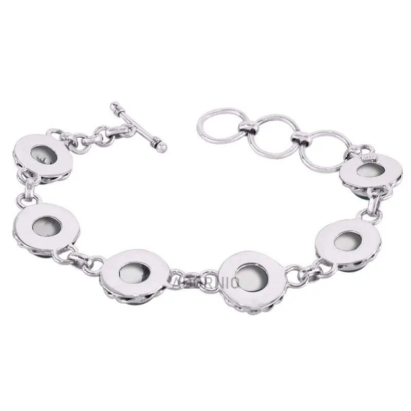 Fine Sterling Silver Bracelet For Women & Girls Howlite Bracelet Sterling Silver Link Bracelet White Gemstone Handmade Bracelet