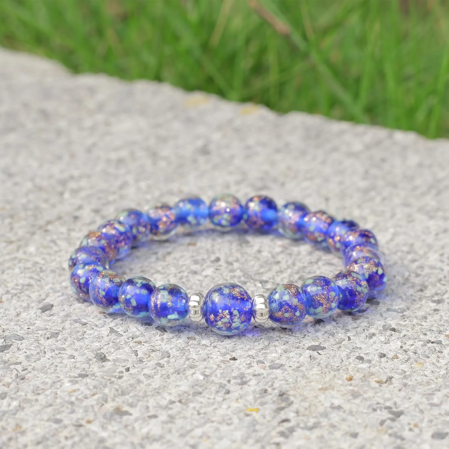 Firefly Beads Bracelet Firefly Glass Bracelet Luminous Bead Bracelet for Women Glass Mermaid Bracelet Bangles Anti Anxeity Healing Energy
