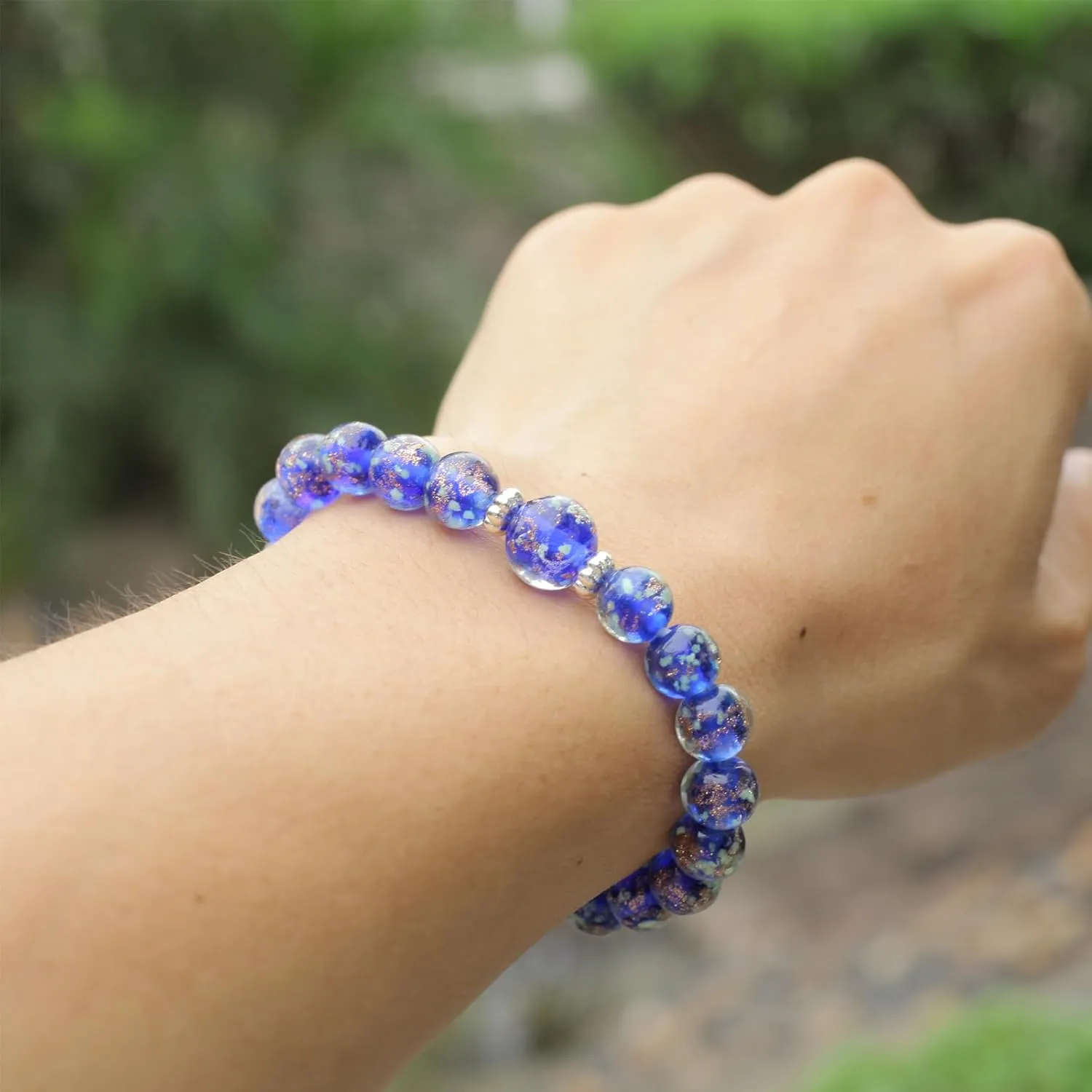Firefly Beads Bracelet Firefly Glass Bracelet Luminous Bead Bracelet for Women Glass Mermaid Bracelet Bangles Anti Anxeity Healing Energy