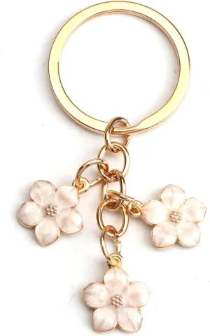 Flowers Keychain,Flower Keychain for Purse Handbag,Floral Accessory for Women,Birthday Christmas Gift for Friends