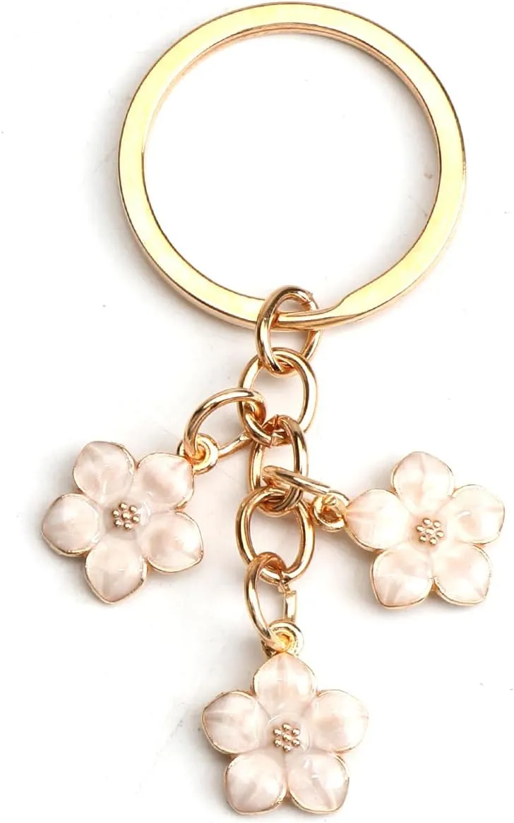 Flowers Keychain,Flower Keychain for Purse Handbag,Floral Accessory for Women,Birthday Christmas Gift for Friends