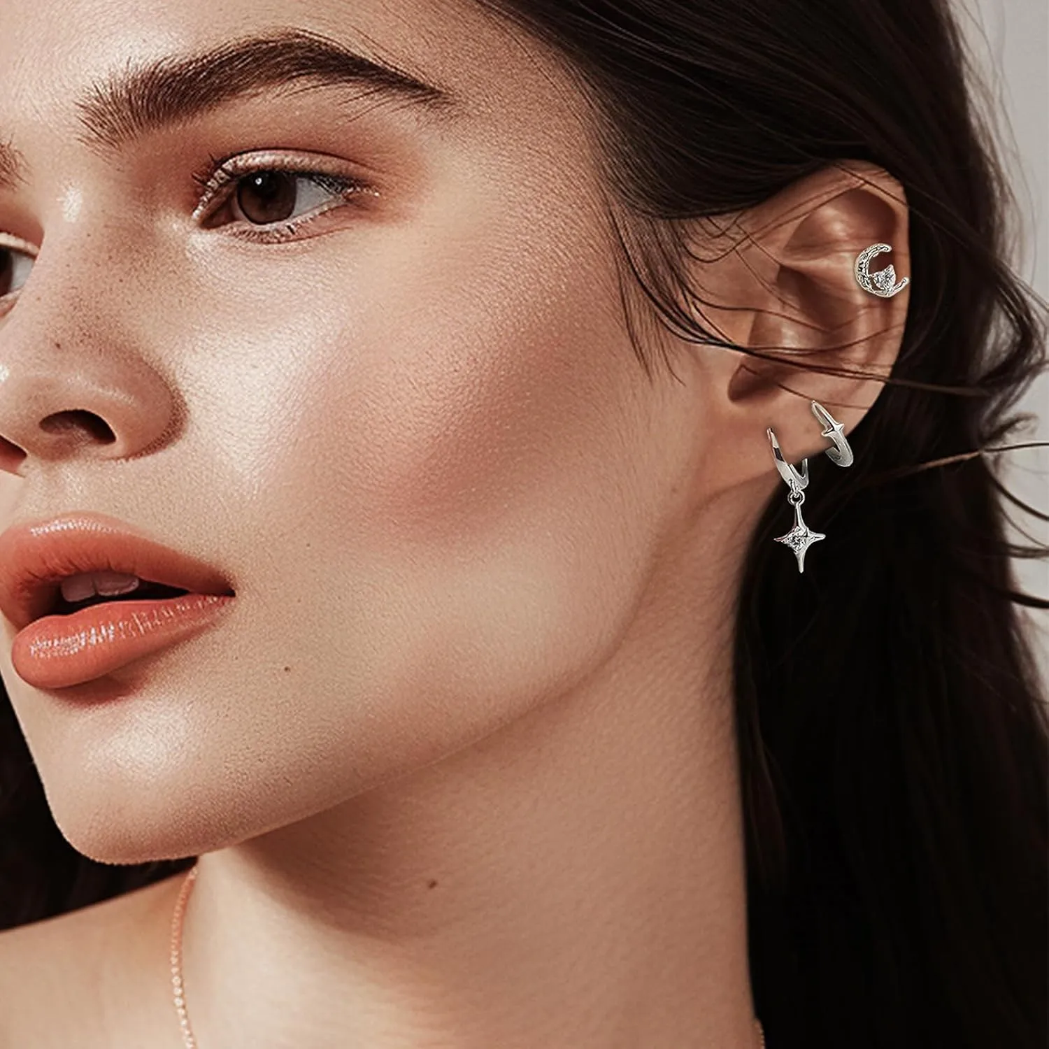 Frigatine 3 Pairs Small Hoop Earrings Set Stacks for Women, Cute Tiny Stackable Huggie Jewelry Gifts