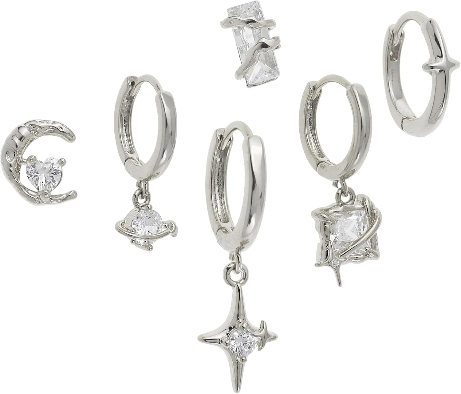 Frigatine 3 Pairs Small Hoop Earrings Set Stacks for Women, Cute Tiny Stackable Huggie Jewelry Gifts