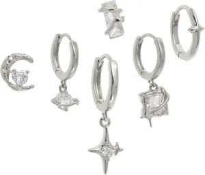 Frigatine 3 Pairs Small Hoop Earrings Set Stacks for Women, Cute Tiny Stackable Huggie Jewelry Gifts