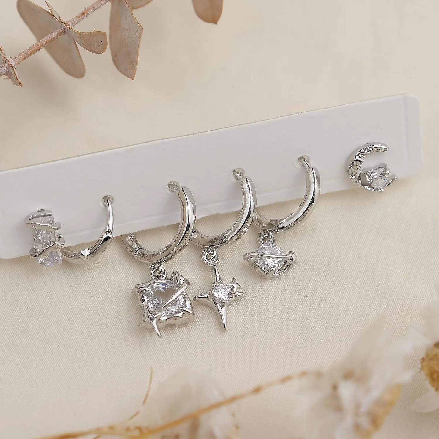 Frigatine 3 Pairs Small Hoop Earrings Set Stacks for Women, Cute Tiny Stackable Huggie Jewelry Gifts