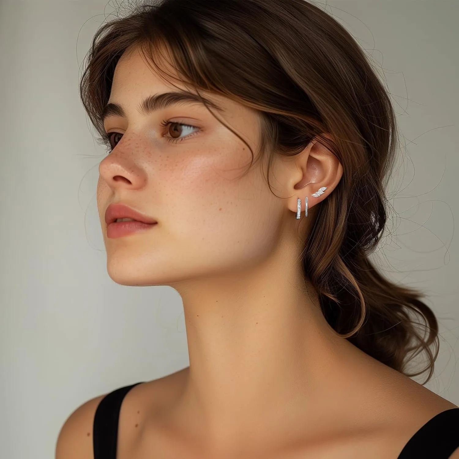 GEORGE  SMITH Earrings for Women Dainty silver Earrings|925 Sterling silver Cartilage Earring Hypoallergenic|Earring Set for Multiple Piercing Small Hoop Earrings Gift for Her