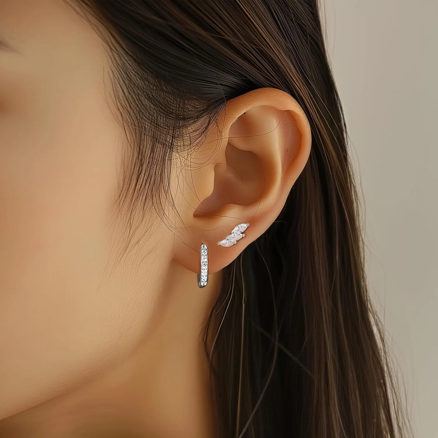 GEORGE  SMITH Earrings for Women Dainty silver Earrings|925 Sterling silver Cartilage Earring Hypoallergenic|Earring Set for Multiple Piercing Small Hoop Earrings Gift for Her