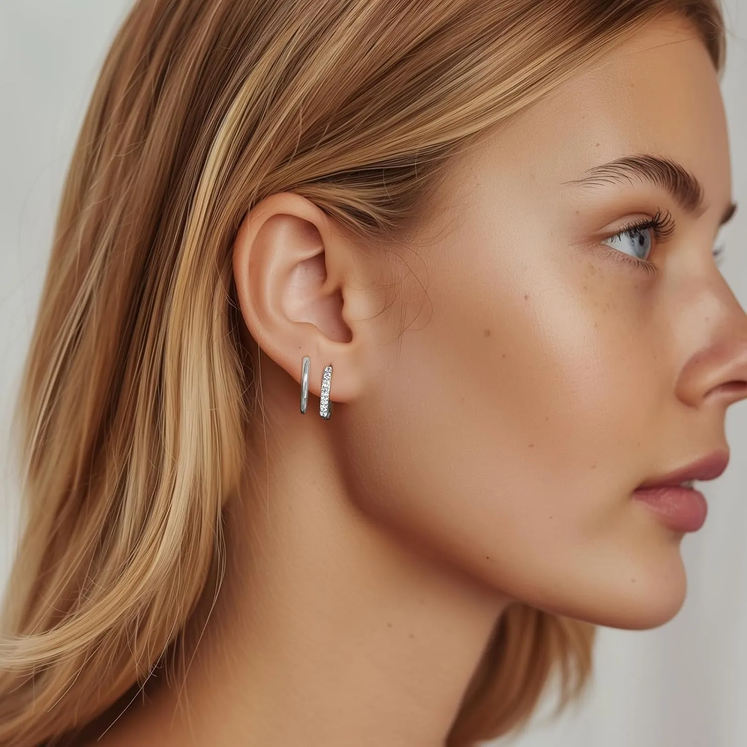 GEORGE  SMITH Earrings for Women Dainty silver Earrings|925 Sterling silver Cartilage Earring Hypoallergenic|Earring Set for Multiple Piercing Small Hoop Earrings Gift for Her