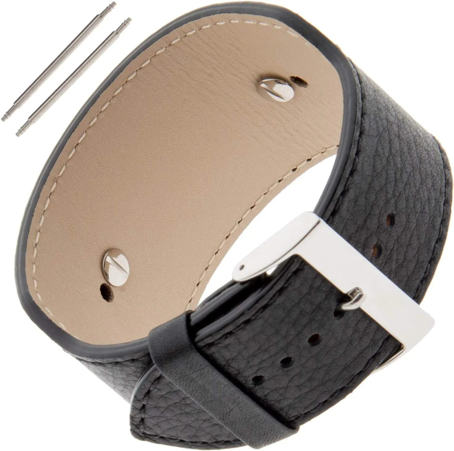 Gilden Softly Textured Calfskin Leather Cuff Watch Band Bracelet FC52