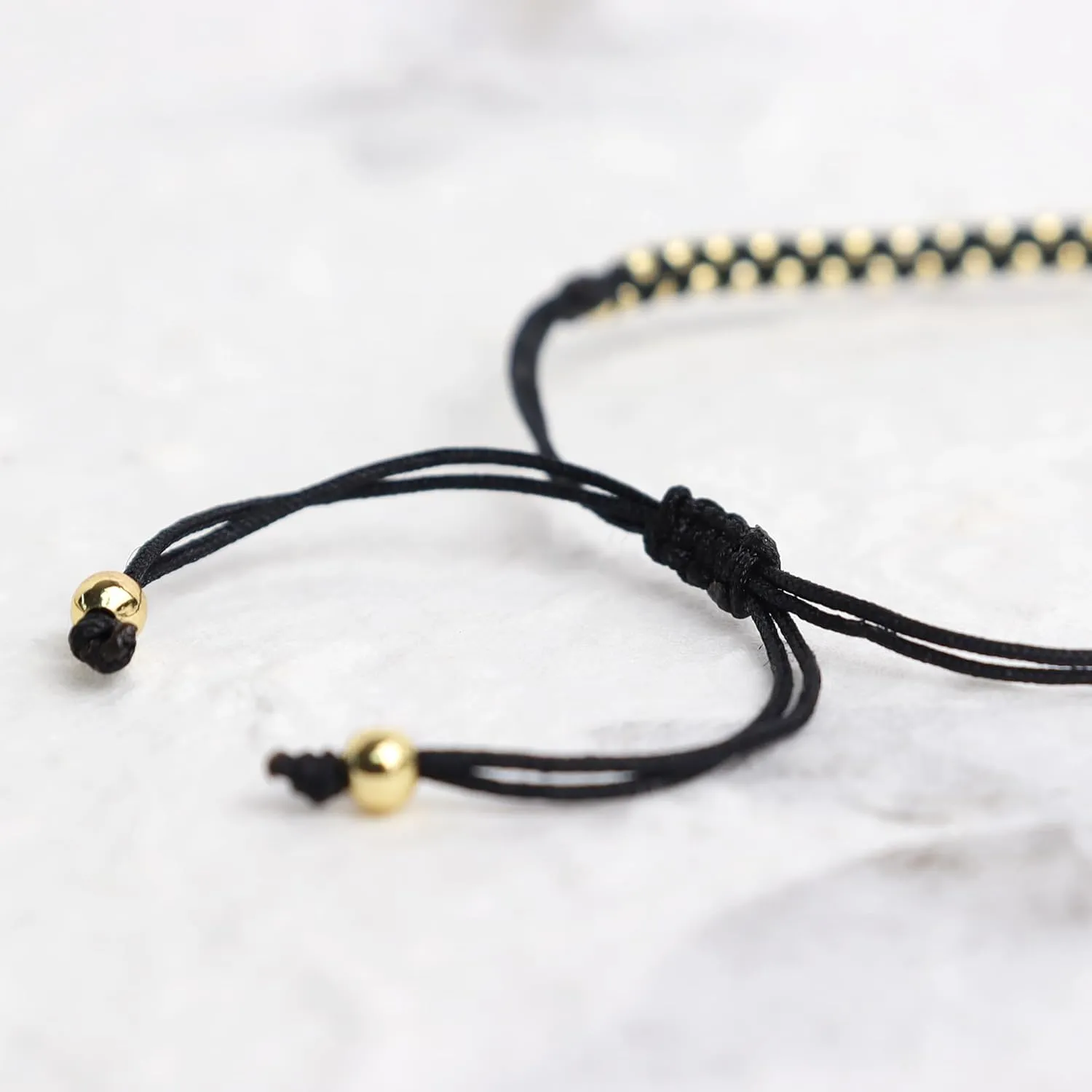 Gold Ball Beads String Bracelets for Women, Charm Handmade Adjustable Boho Braided Rope Friendship Bracelet Summer Beach Jewelry Gift