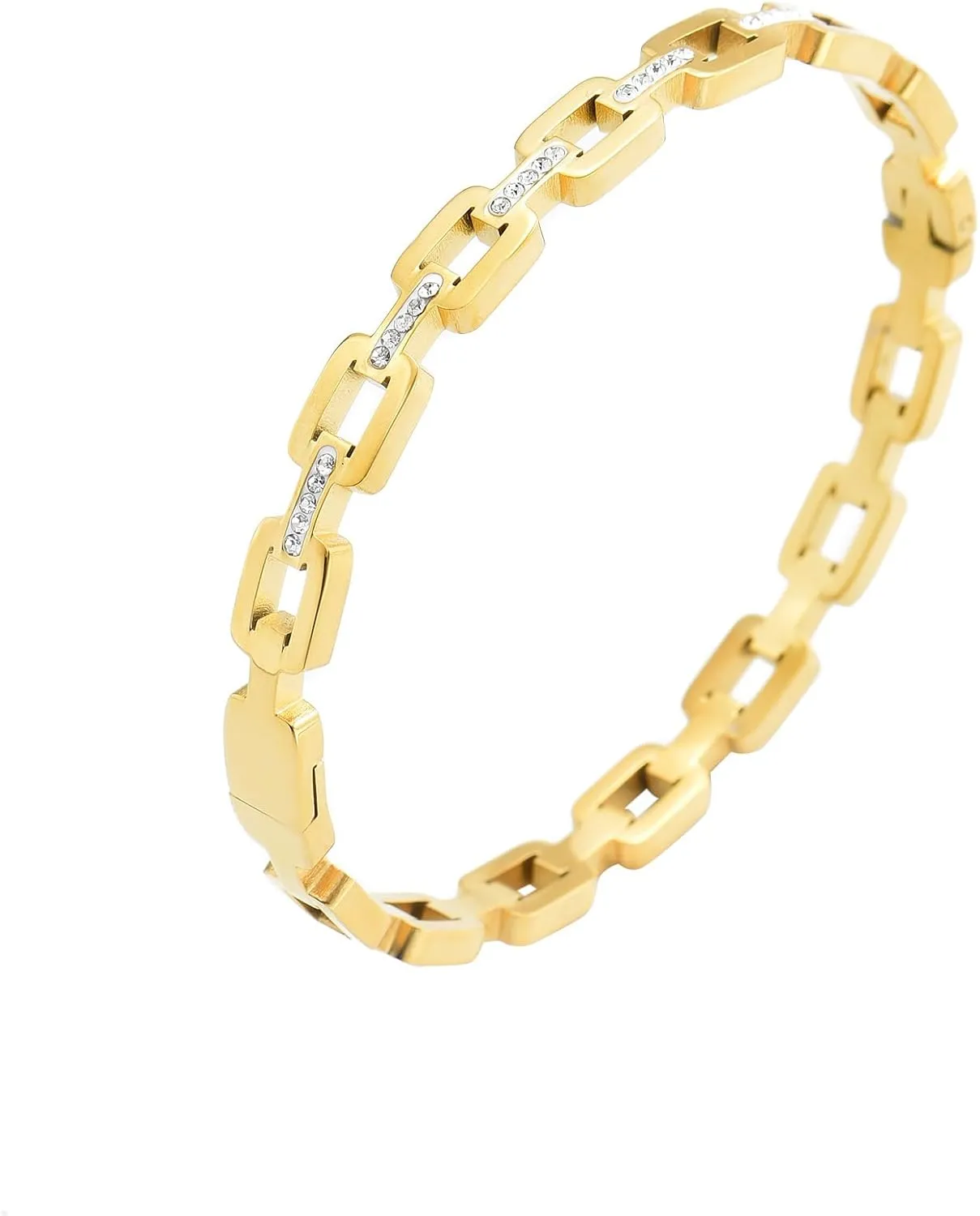 Gold bracelet for Women 18K Gold Plated Bamboo Watch Band Star Labyrinth Bangle Bracelets Dainty Stainless Steel Jewelry Gifts