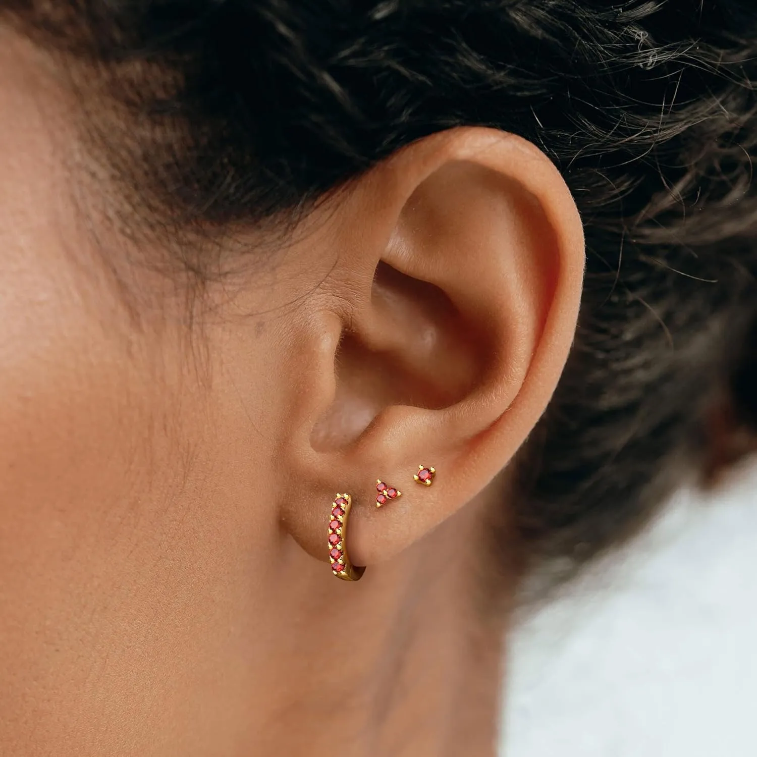 Gold Hypoallergenic Stud Earrings with S925 Sterling Silver Post for Sensitive Ears Dainty Tiny Cartilage Tragus Earring Sets for Multiple Piercing Cute Mini Cubic Zirconia Hoop Earring Stacks for Jewelry Gifts