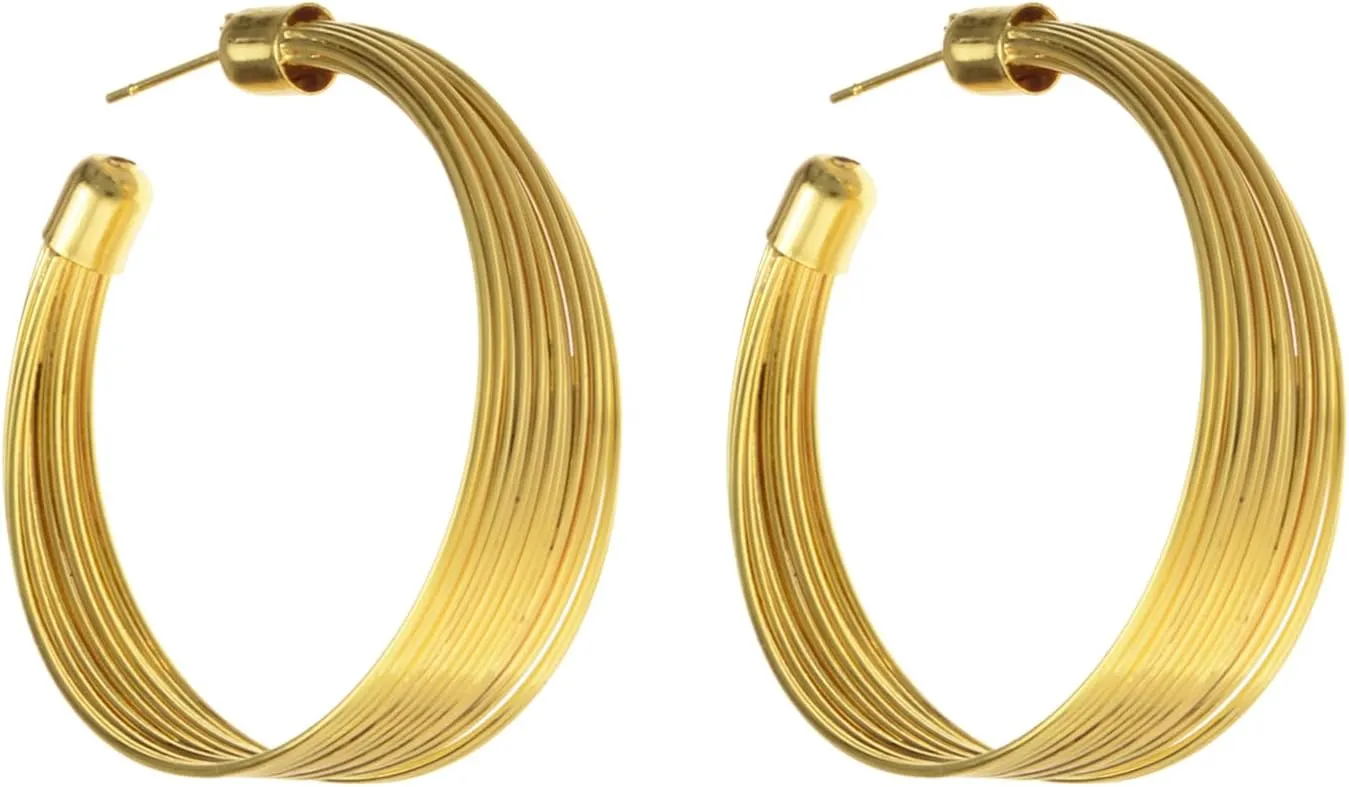 Gold Silver Shiny Multi-layer Metal Wire Collar Necklace Women Jewelry Set