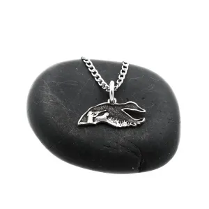 Goose Hunter Necklace, Girl and Dog Hunting, Artistic Silhouette Cut on Coin, Hunting Jewelry, Gifts for Her, Hand Cut Coin, By NameCoins