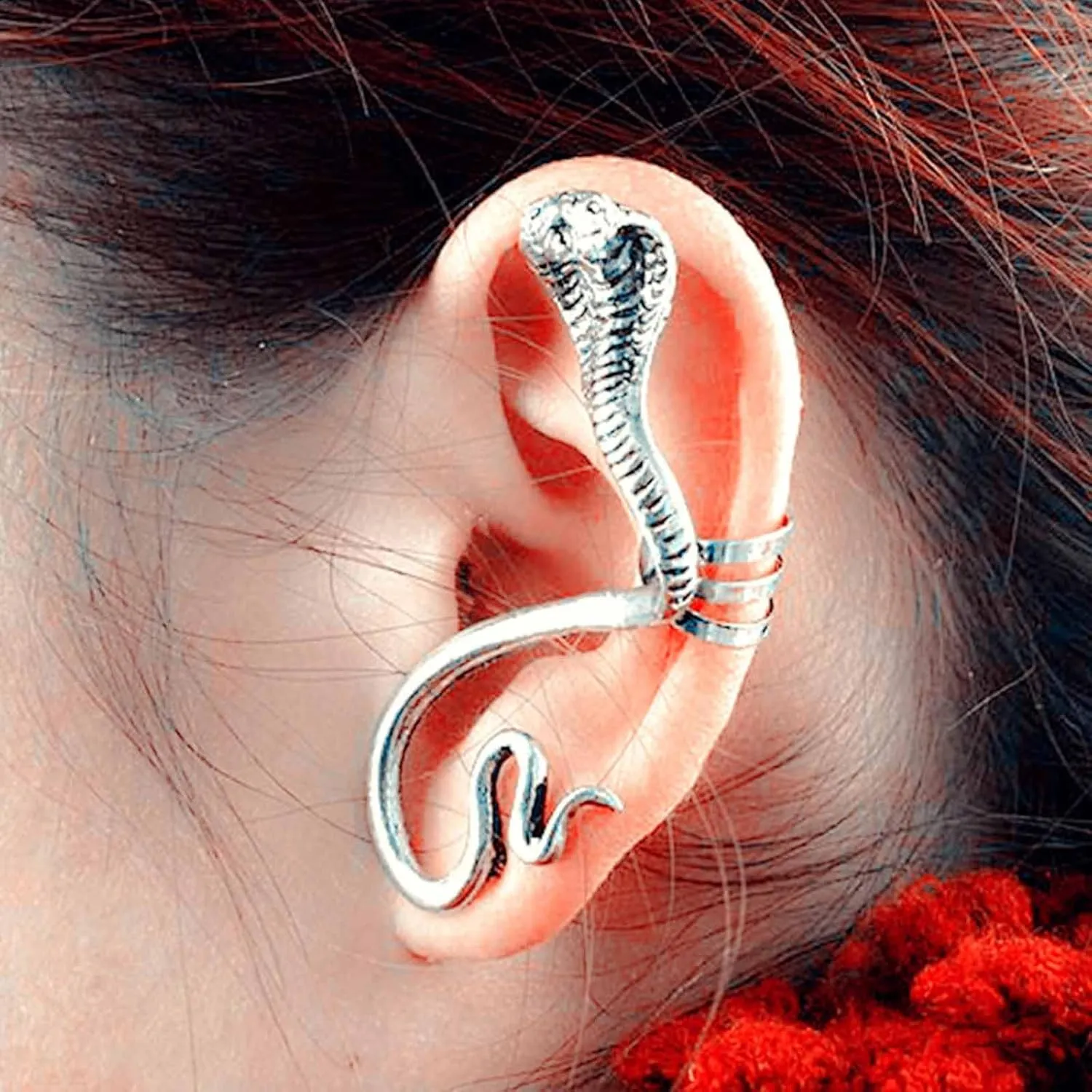 Gothic Snake Ear Cuff Earrings Sliver Snake Cuff Wrap Earrings Punk Snake Cartilage Cuff Earrings Snake Serpent Clip On Earrings Jewellery for Women