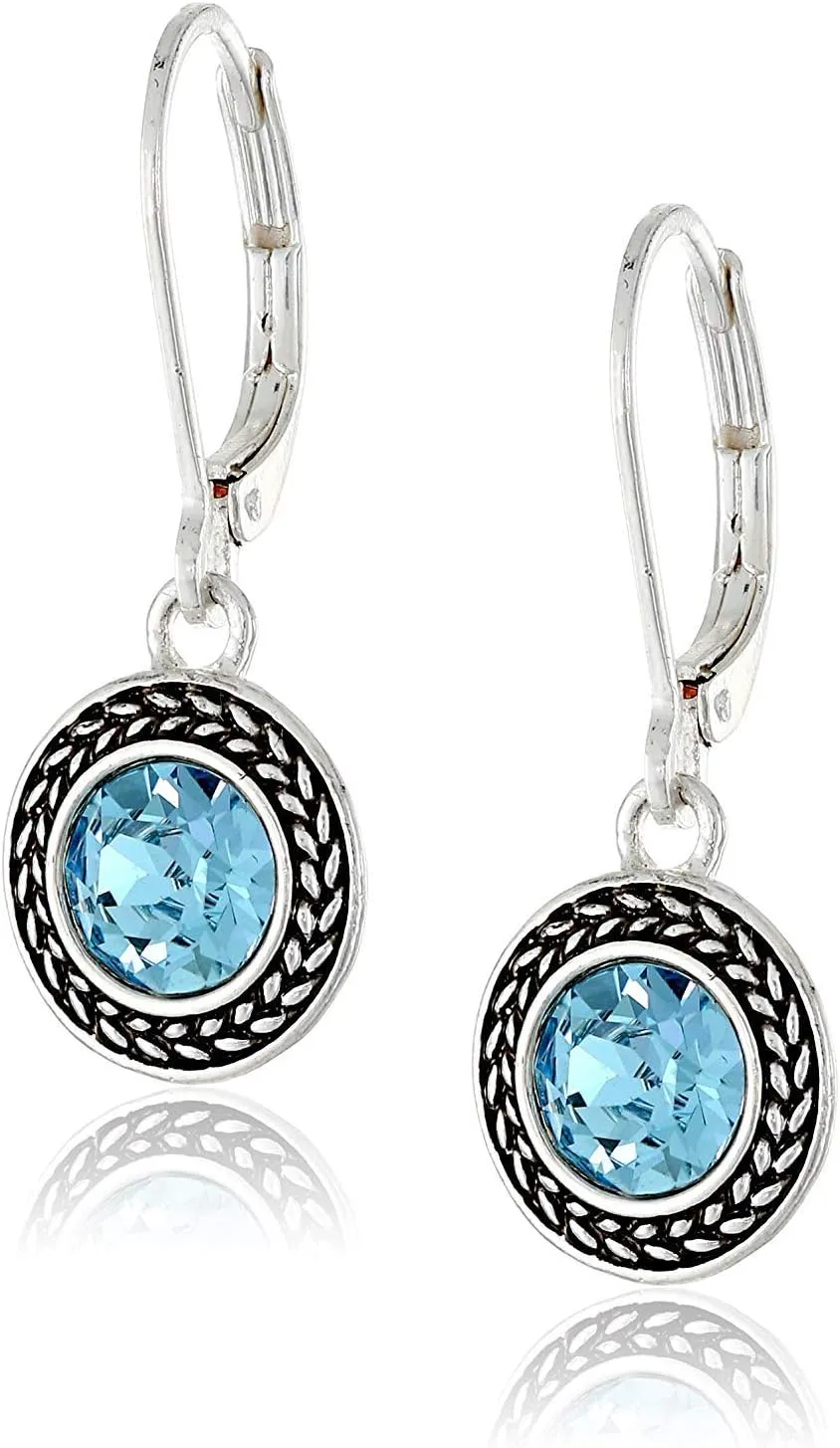 Handmade Bohemian Crystal Leverback Earrings for Women  Lightweight 925 Silver Plated Boho Dangle Teardrop Earrings Jewelry Gifts (Black, Blue, White Pearl)